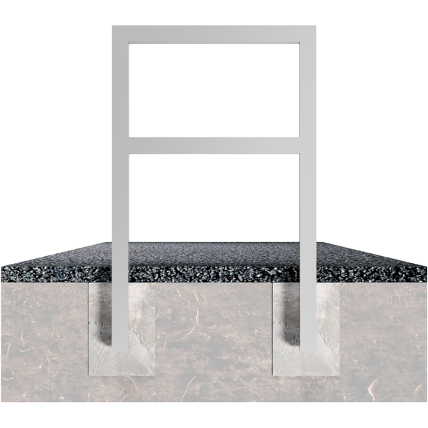 Lean-on hoop made of steel tube | Square tube 60 x 60 mm | with cross bar | total width: 750 mm | hot-dip galvanized and coated DB 703